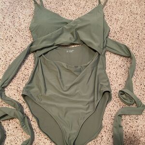 Aerie/olive green/XL Long/ full coverage one piece bathing suit
